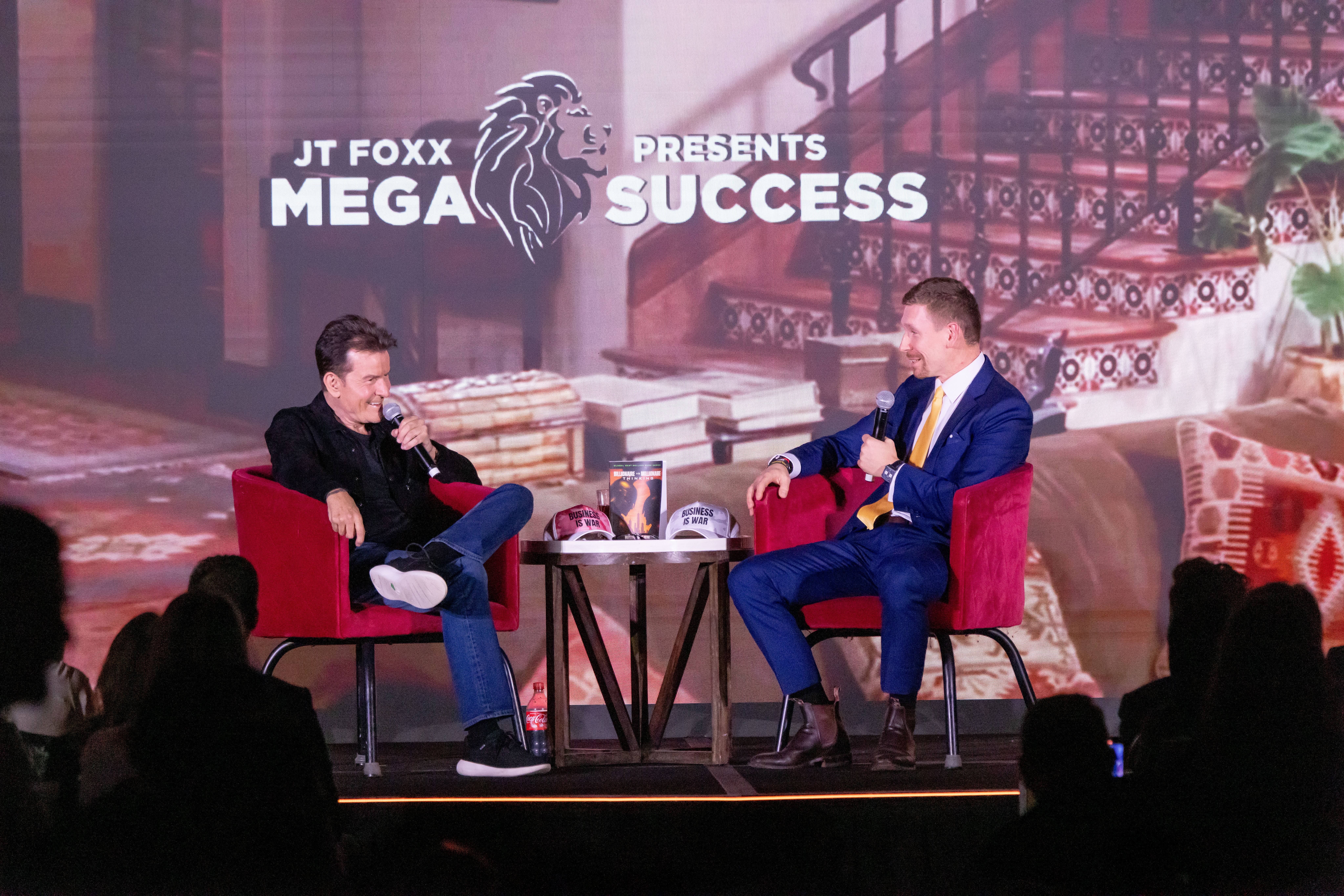 Vincent Hovorka interviewing Charlie Sheen in Los Angeles